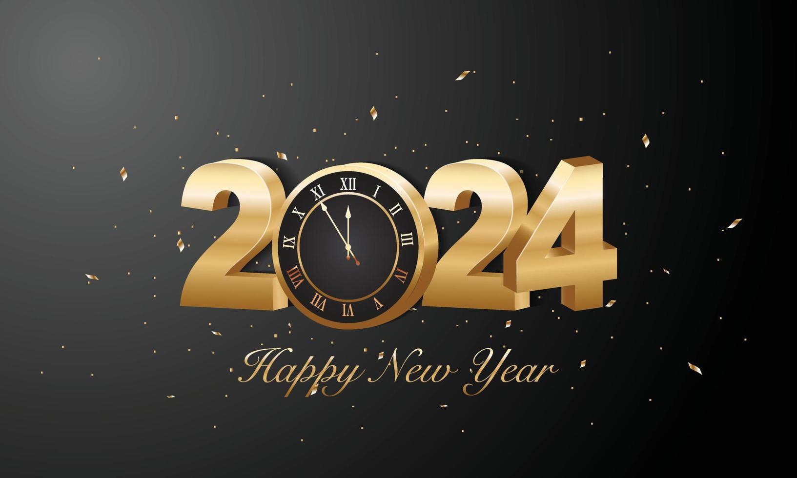 2024 Happy New Year Background Design. Greeting Card, Banner, Poster. Vector Illustration.