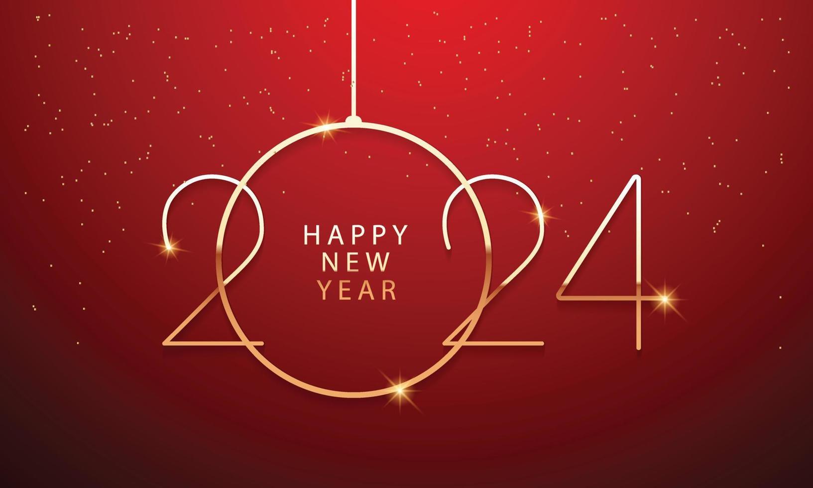 Diseño de fondo de feliz año nuevo 2024. tarjeta de felicitación, pancarta, póster. ilustración vectorial vector