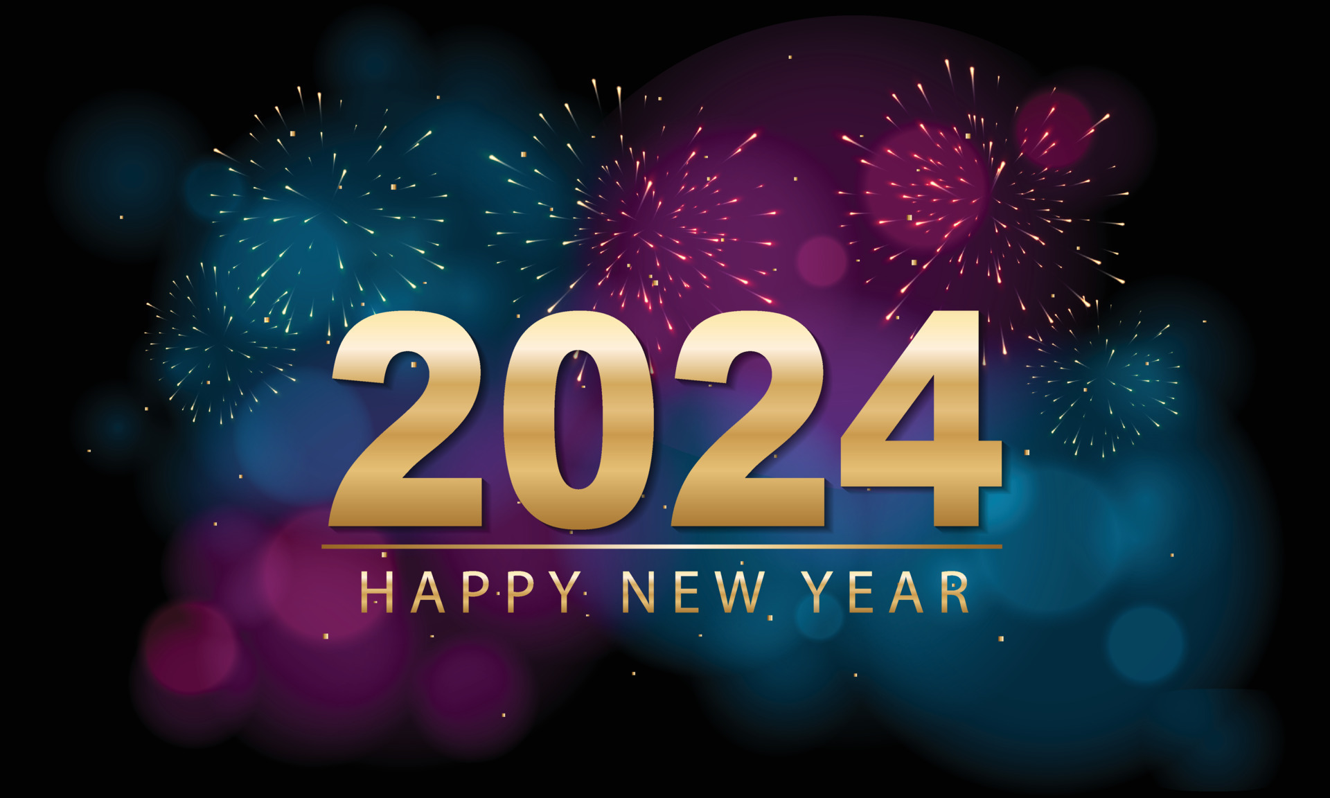 2024 Happy New Year Background Design. Greeting Card, Banner, Poster