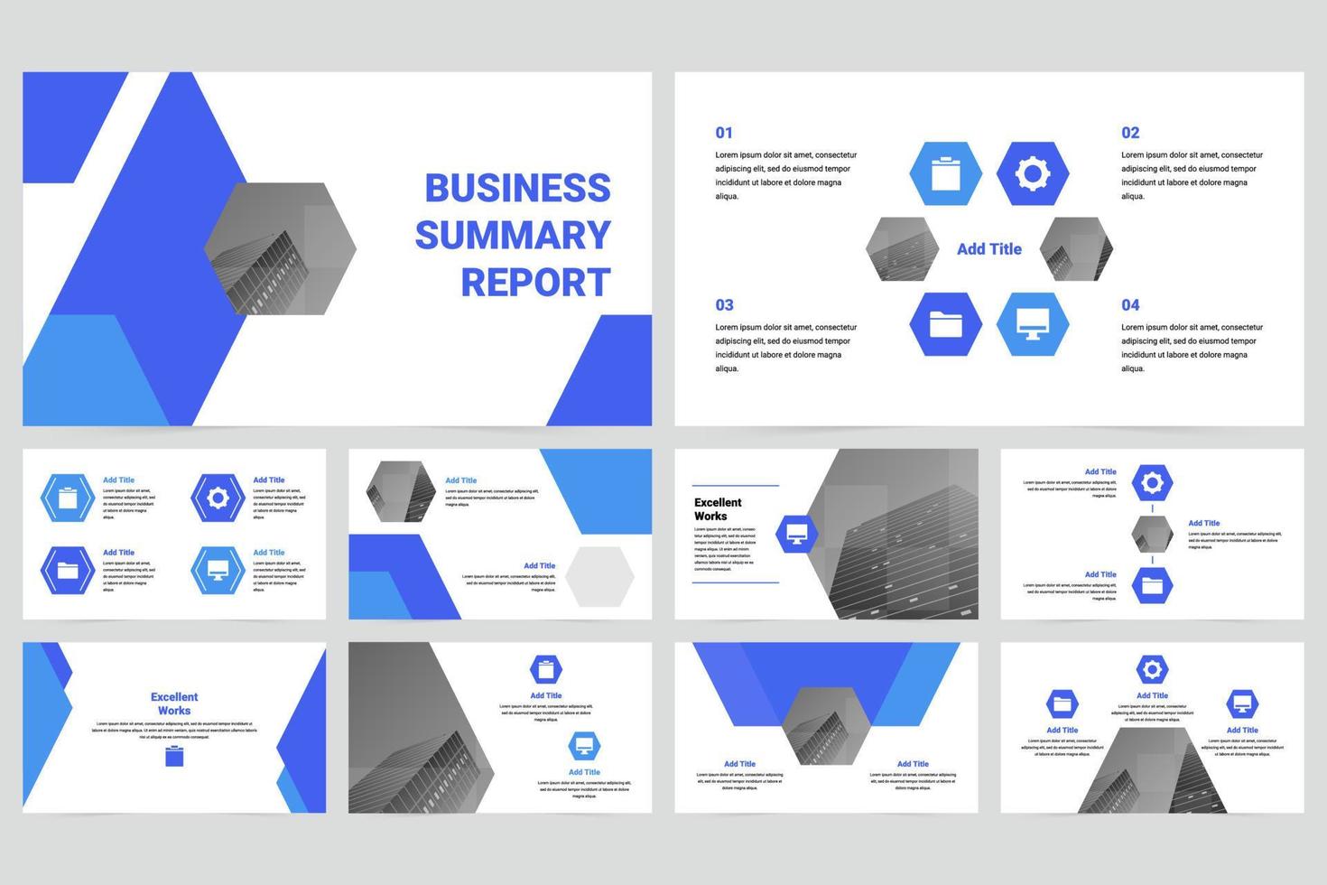 Blue Modern Business Summary Presentation vector