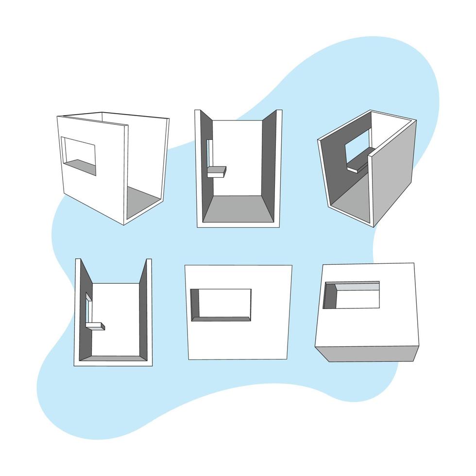 small room with various poses vector