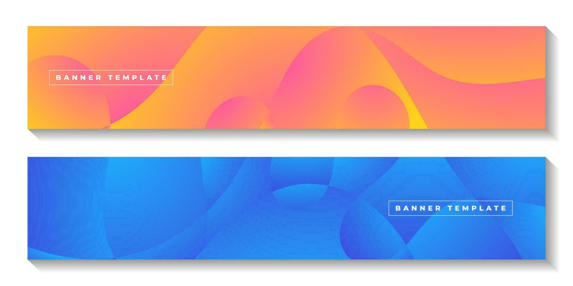 set banner with abstract fluid colorful background vector