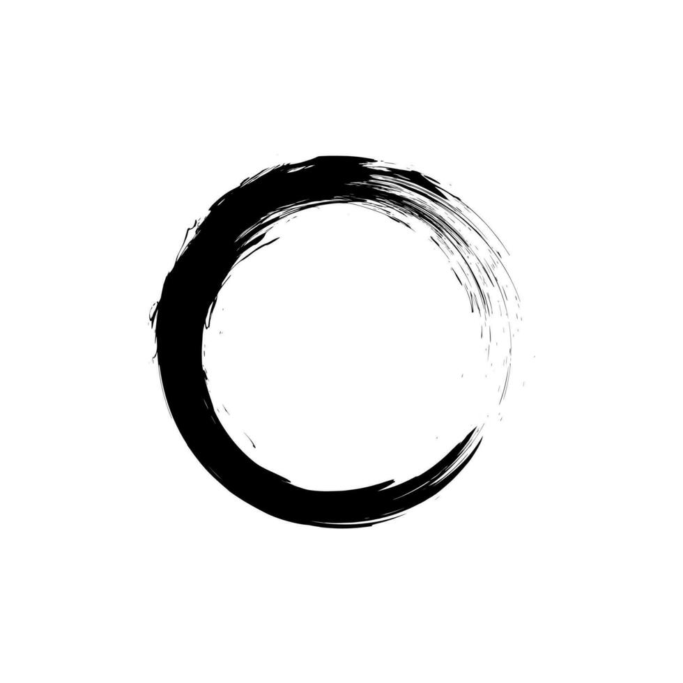 Black enso zen circle on white background. Vector illustration