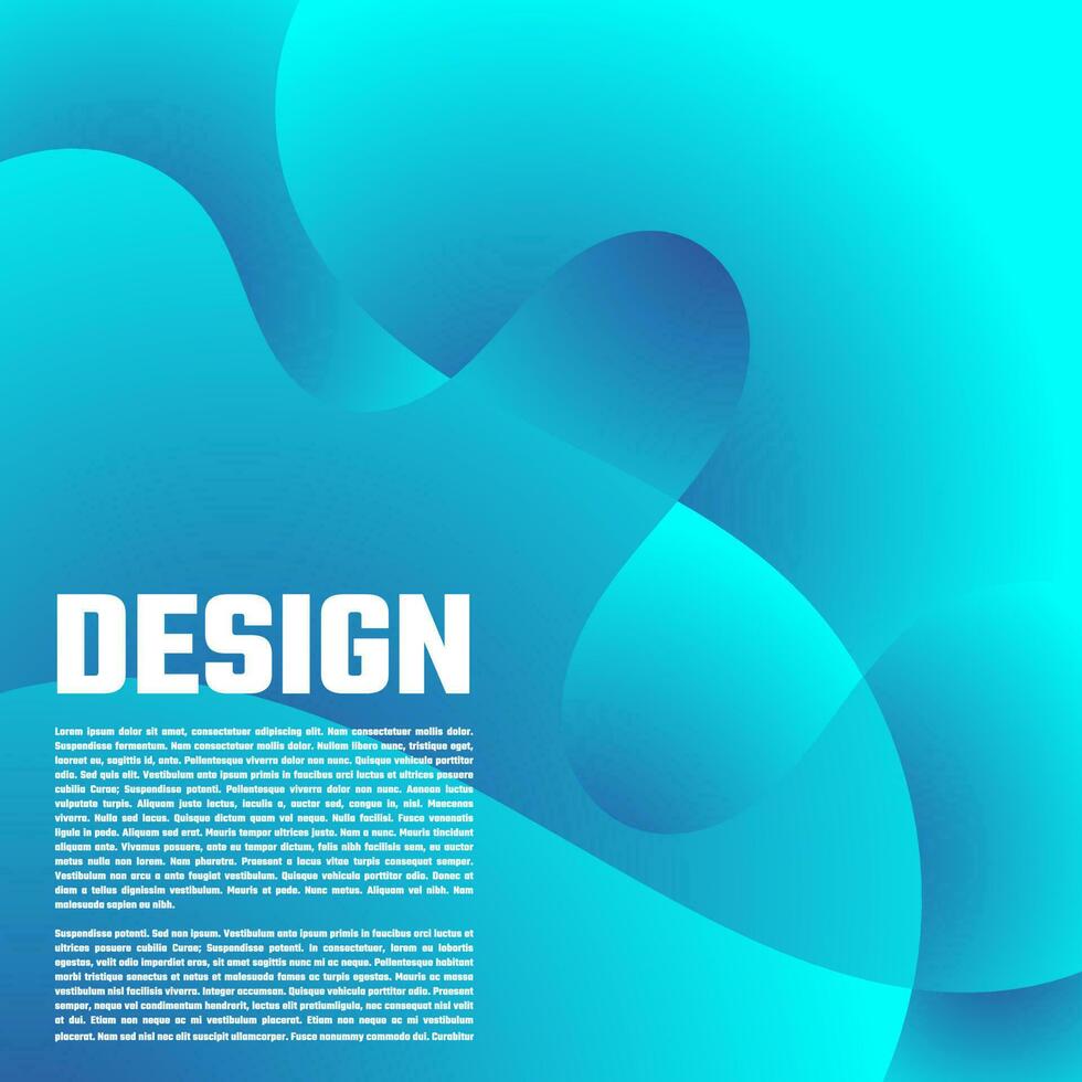 Blue Abstract fluid wave. Modern poster with gradient 3d flow shape. vector