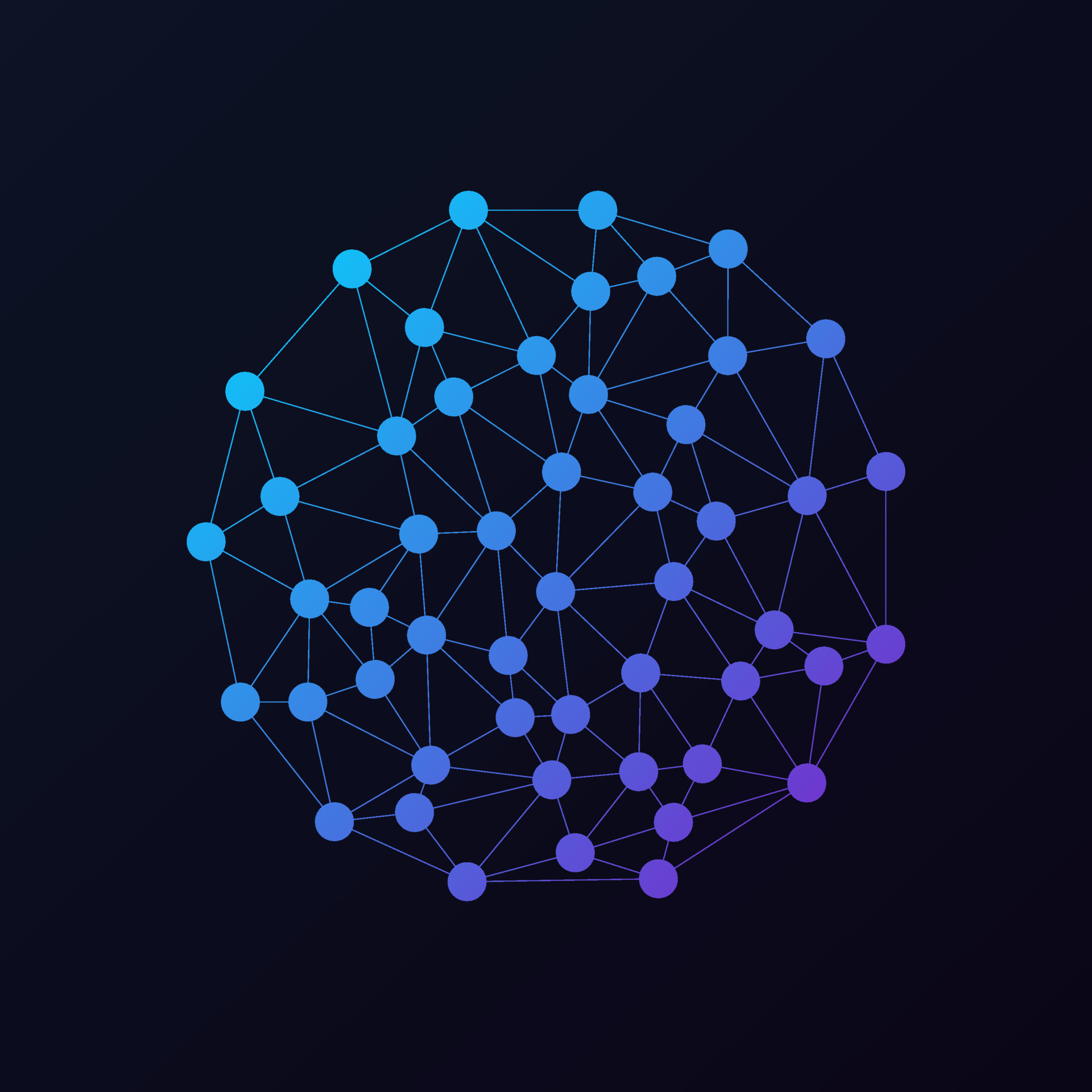 Circle Connections background, triangles with dots on vertexes, dots