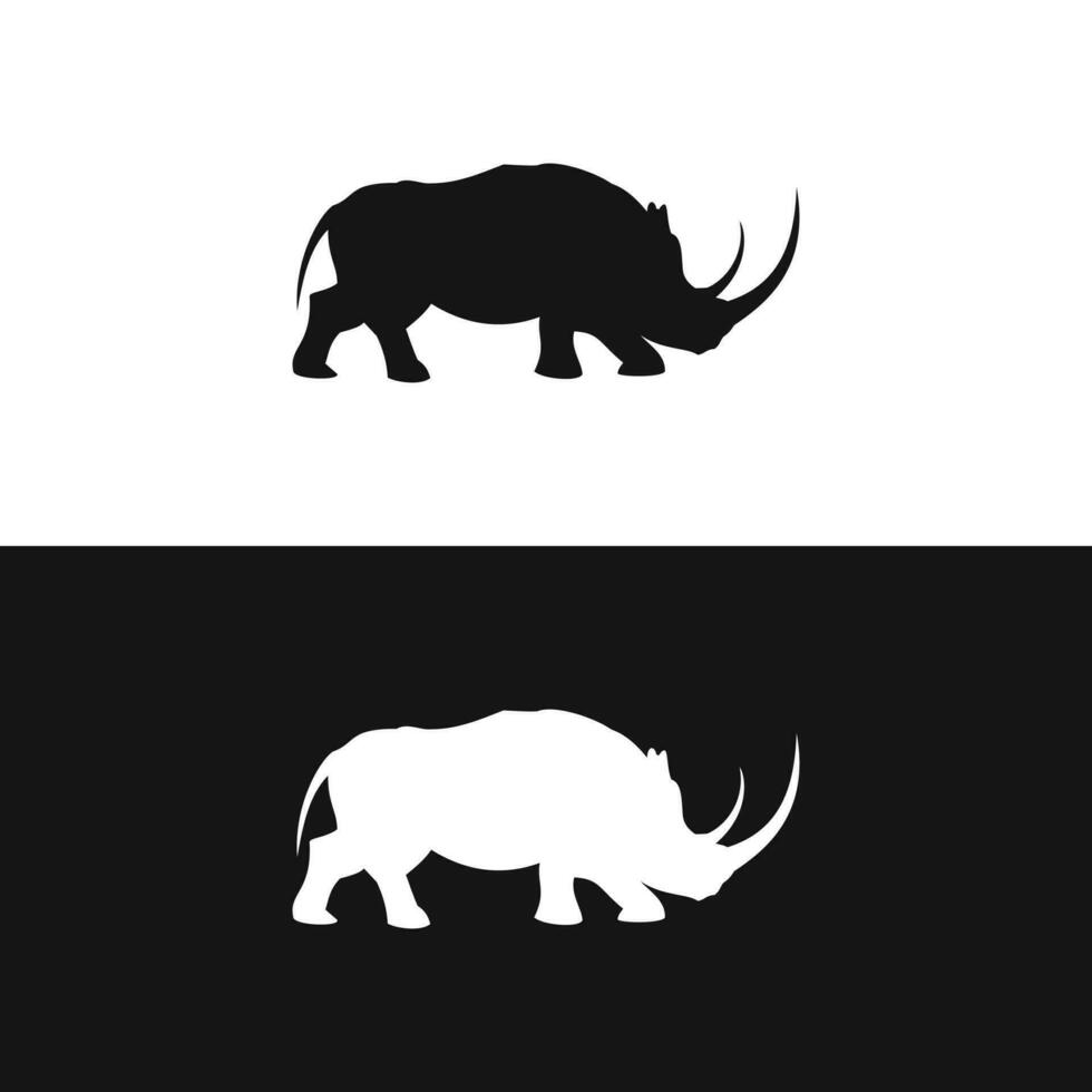 Elegant Vector Illustration of Rhinoceros Silhouette