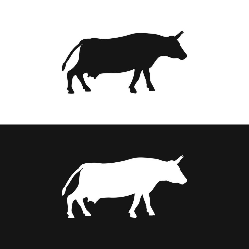 Elegant Vector Illustration of Cow Silhouette