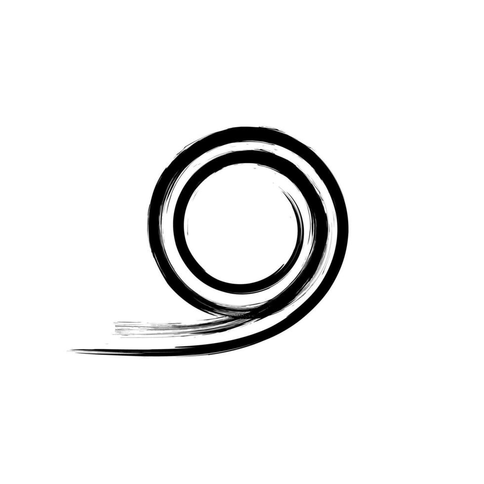 negro enso zen circulo en blanco antecedentes. vector ilustración