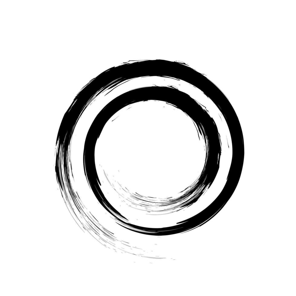 Black enso zen circle on white background. Vector illustration