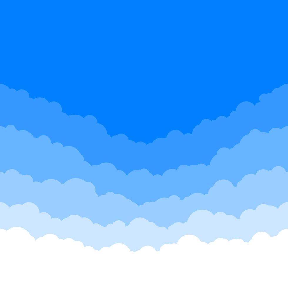 Horizontal seamless clouds. Skyline repeat texture. Sky background. Paper clouds layers. Vector illustration