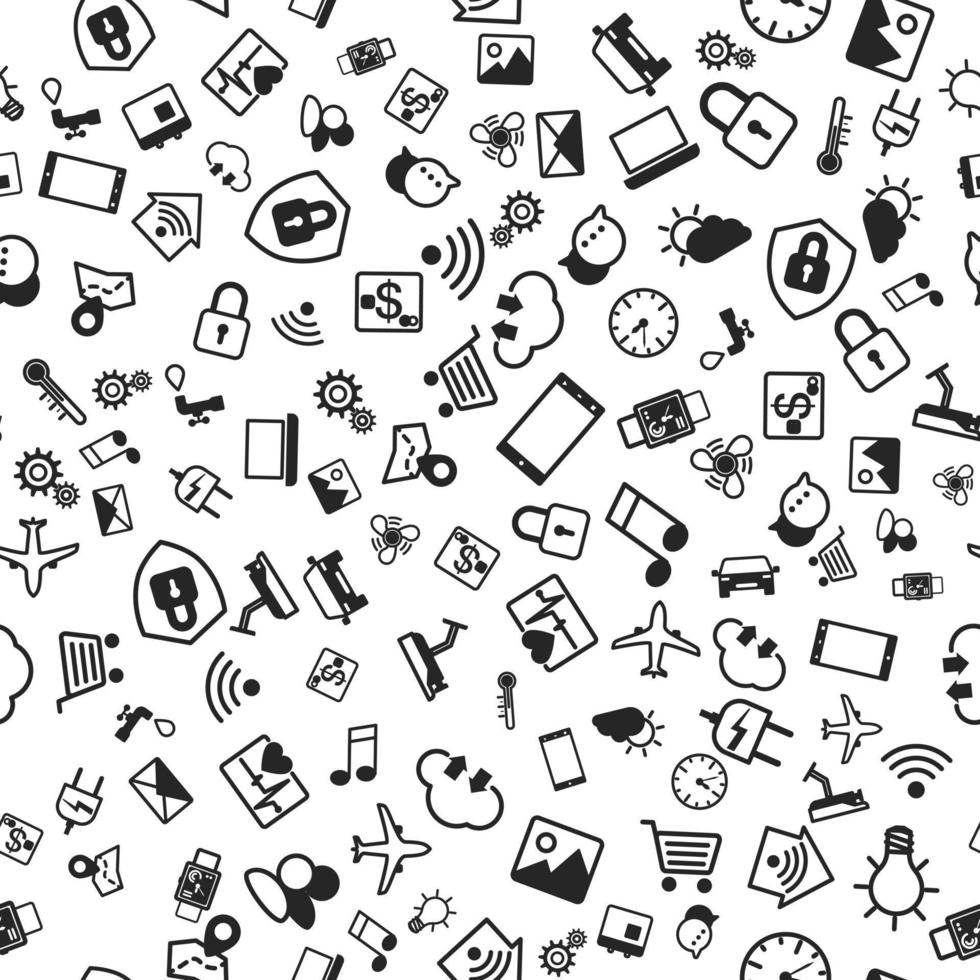 IOT concept. Internet of things icons seamless pattern. Vector illustration