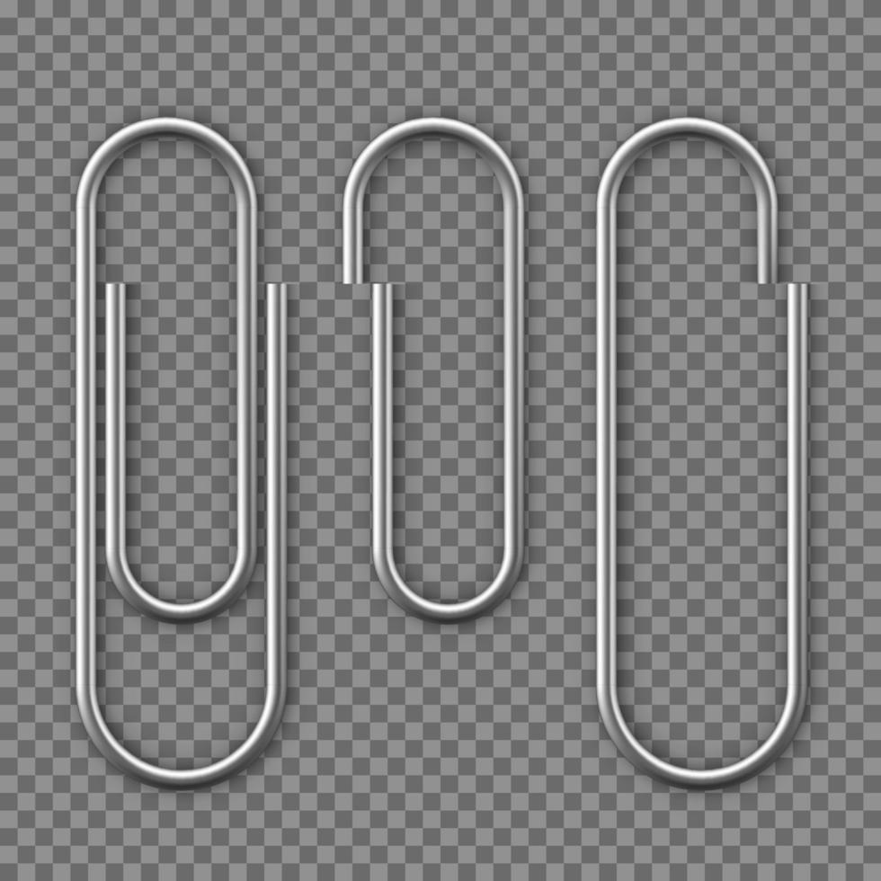 Realistic Paper clip attachment with shadow. Paperclip icon. Attach file business document. Vector illustration
