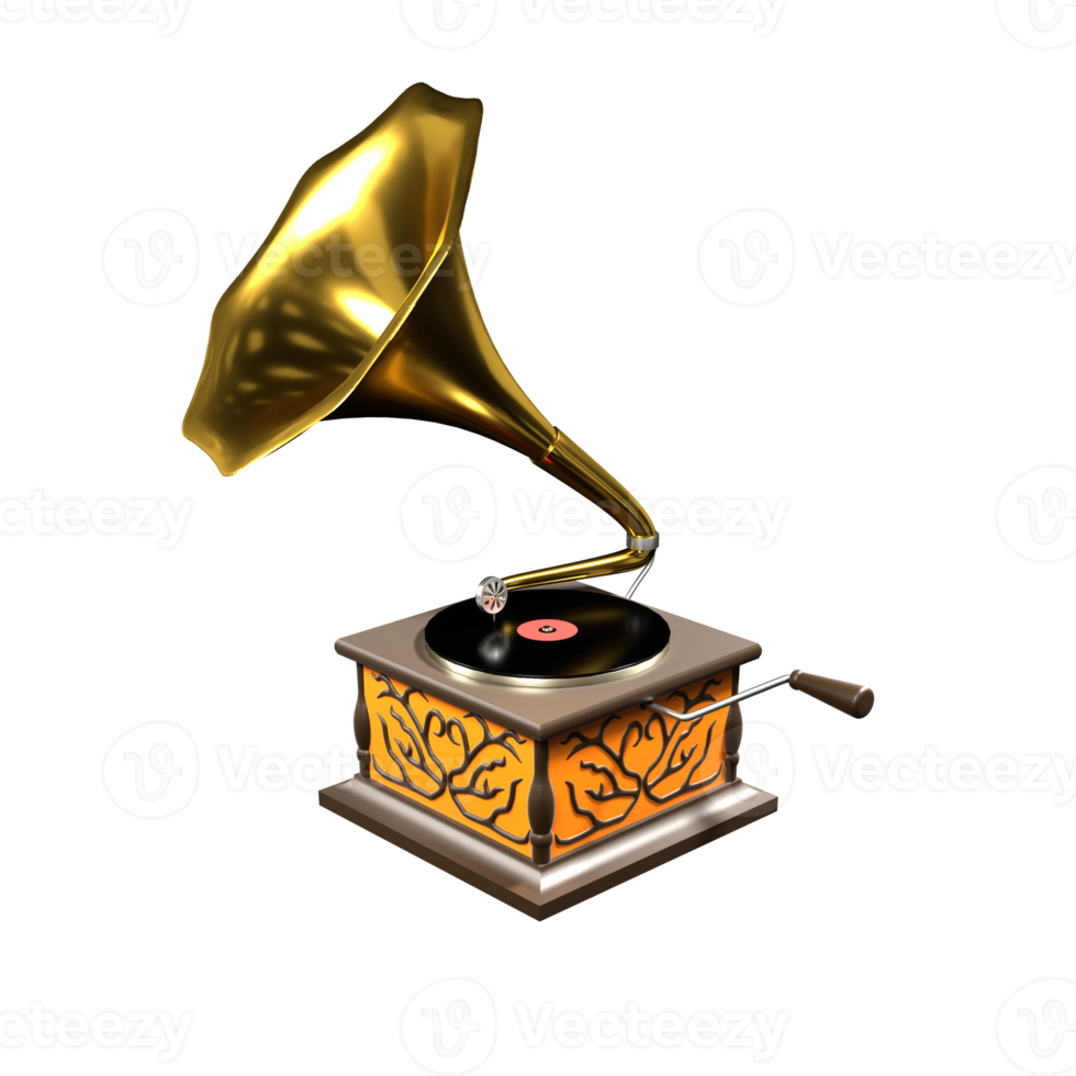 GRAMOPHONE 3D ILLUSTRATION png