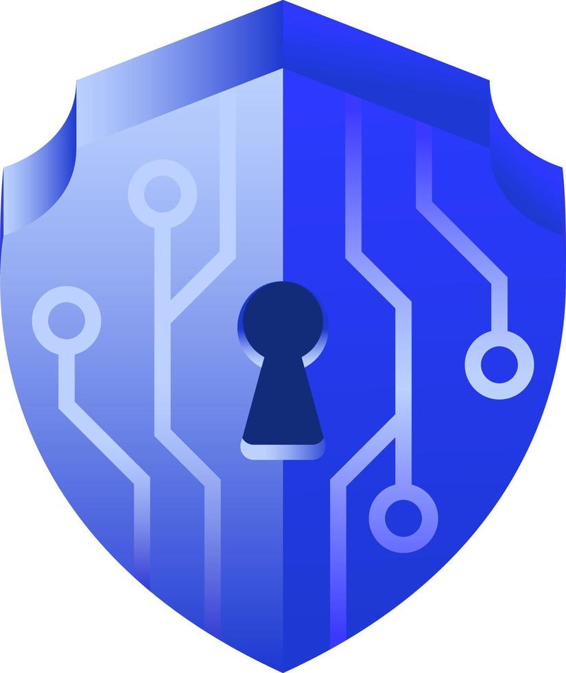 protección de escudo de ciberseguridad vector