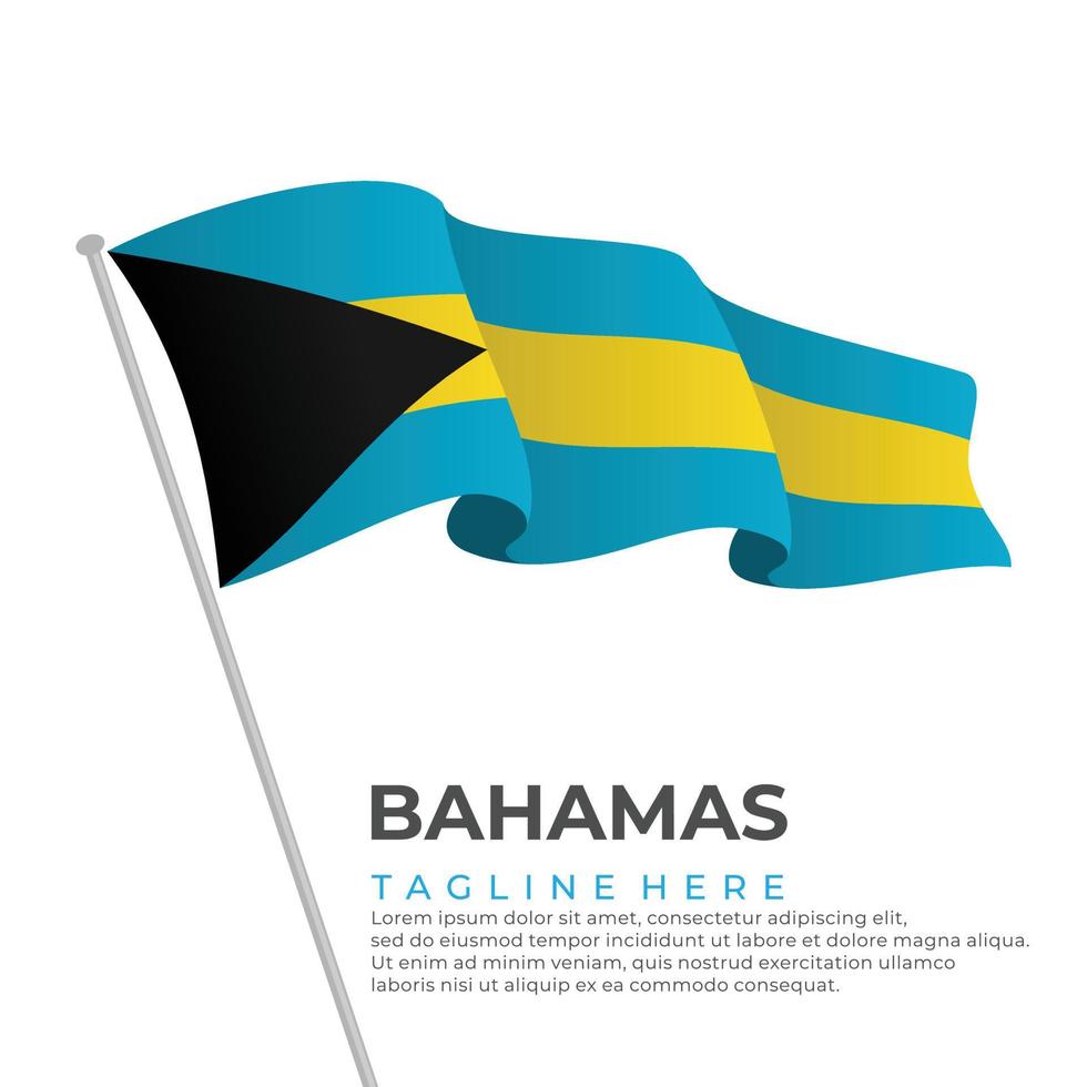 Template vector Bahamas flag modern design