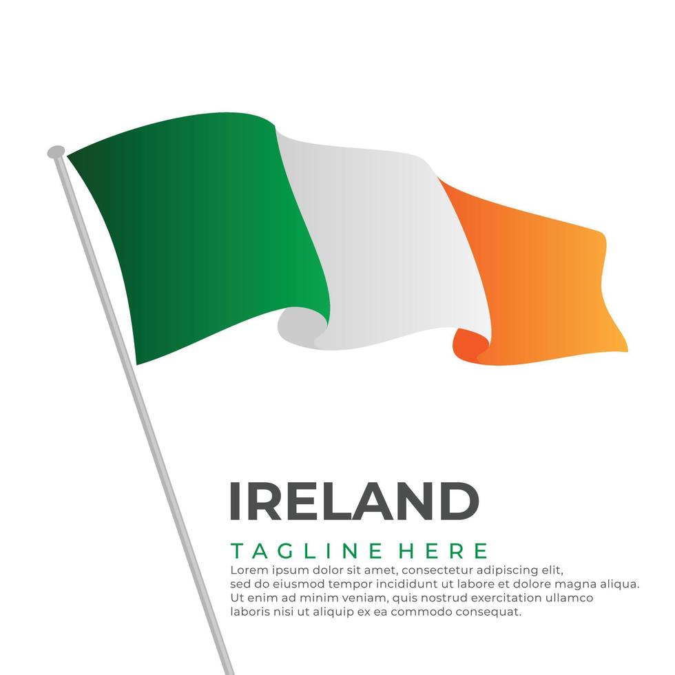 Template vector Ireland flag modern design