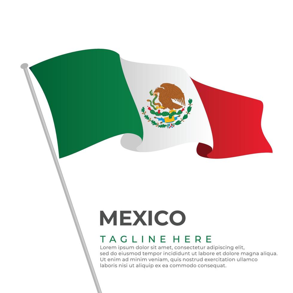 Template vector Mexico flag modern design