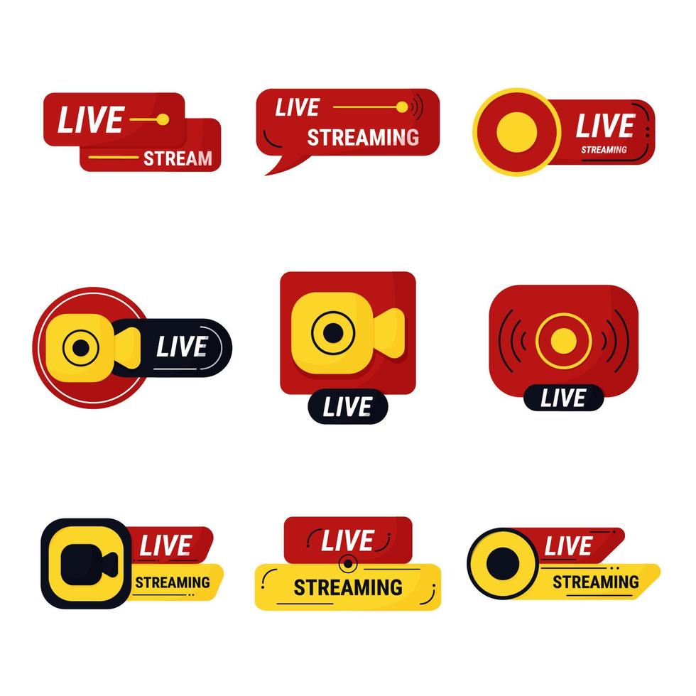 Live Streaming Badge Collection vector
