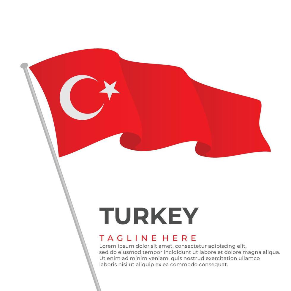 Template vector Turkey flag modern design
