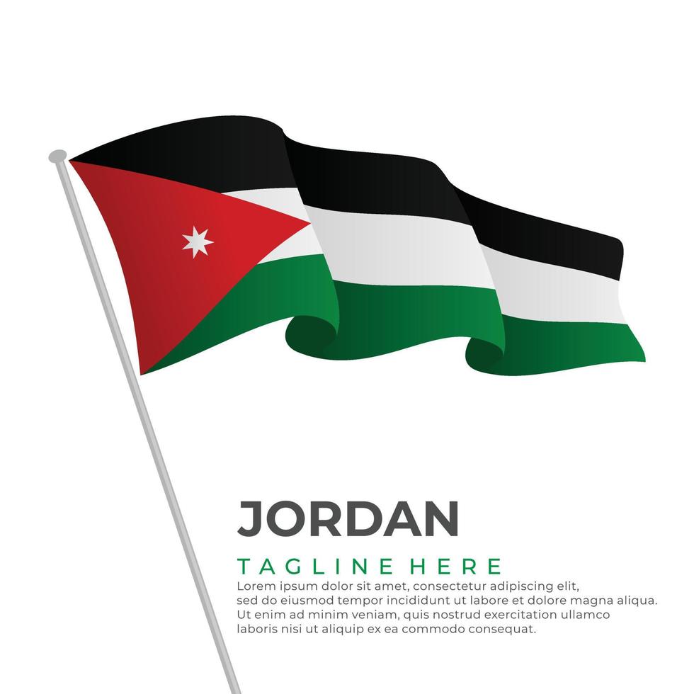 Template vector Jordan flag modern design