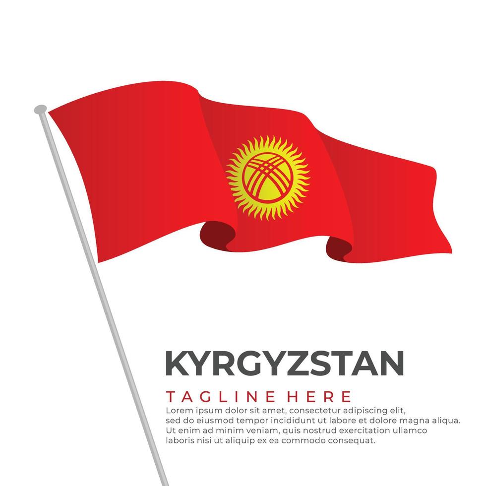 Template vector Kyrgyztan flag modern design