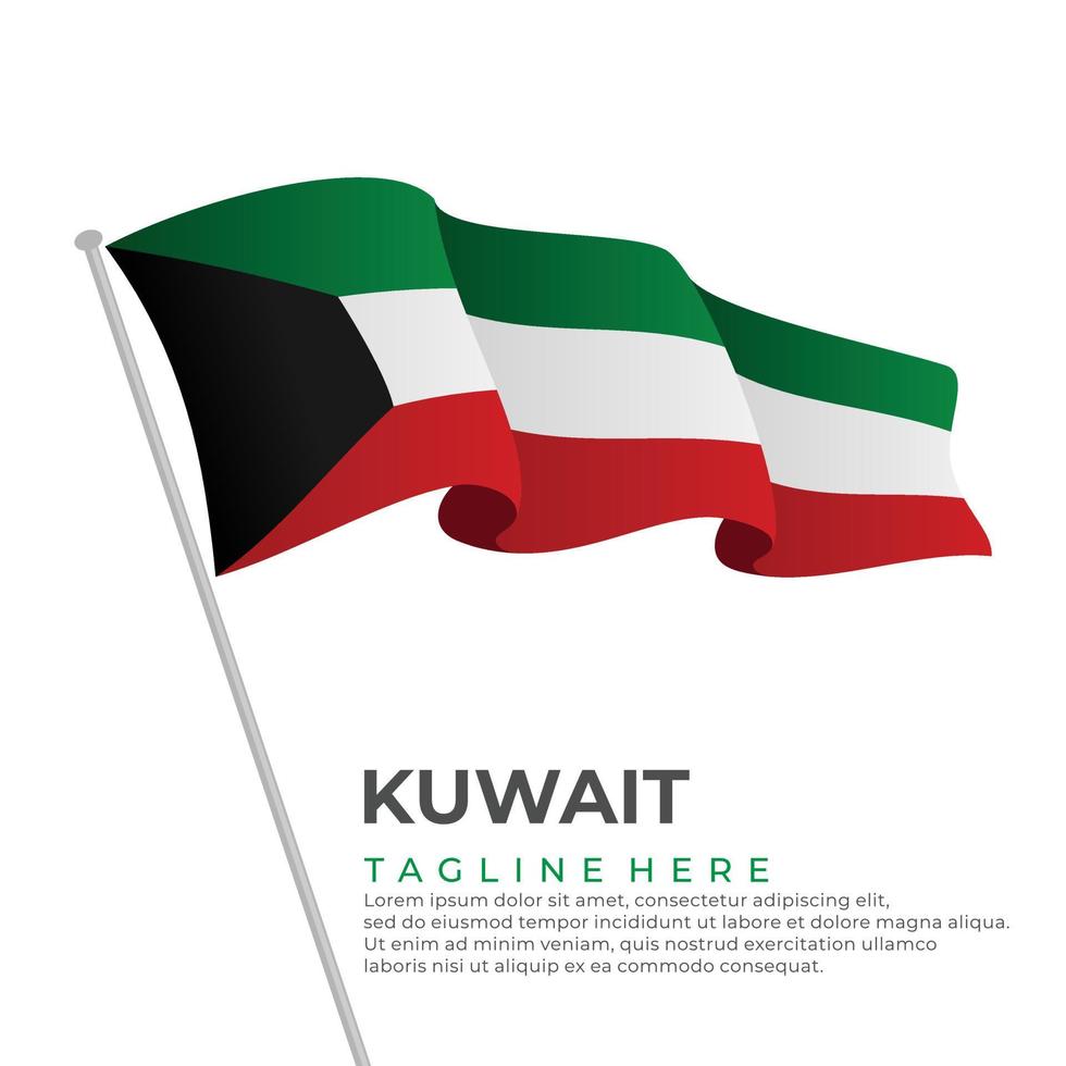 Template vector Kuwait flag modern design