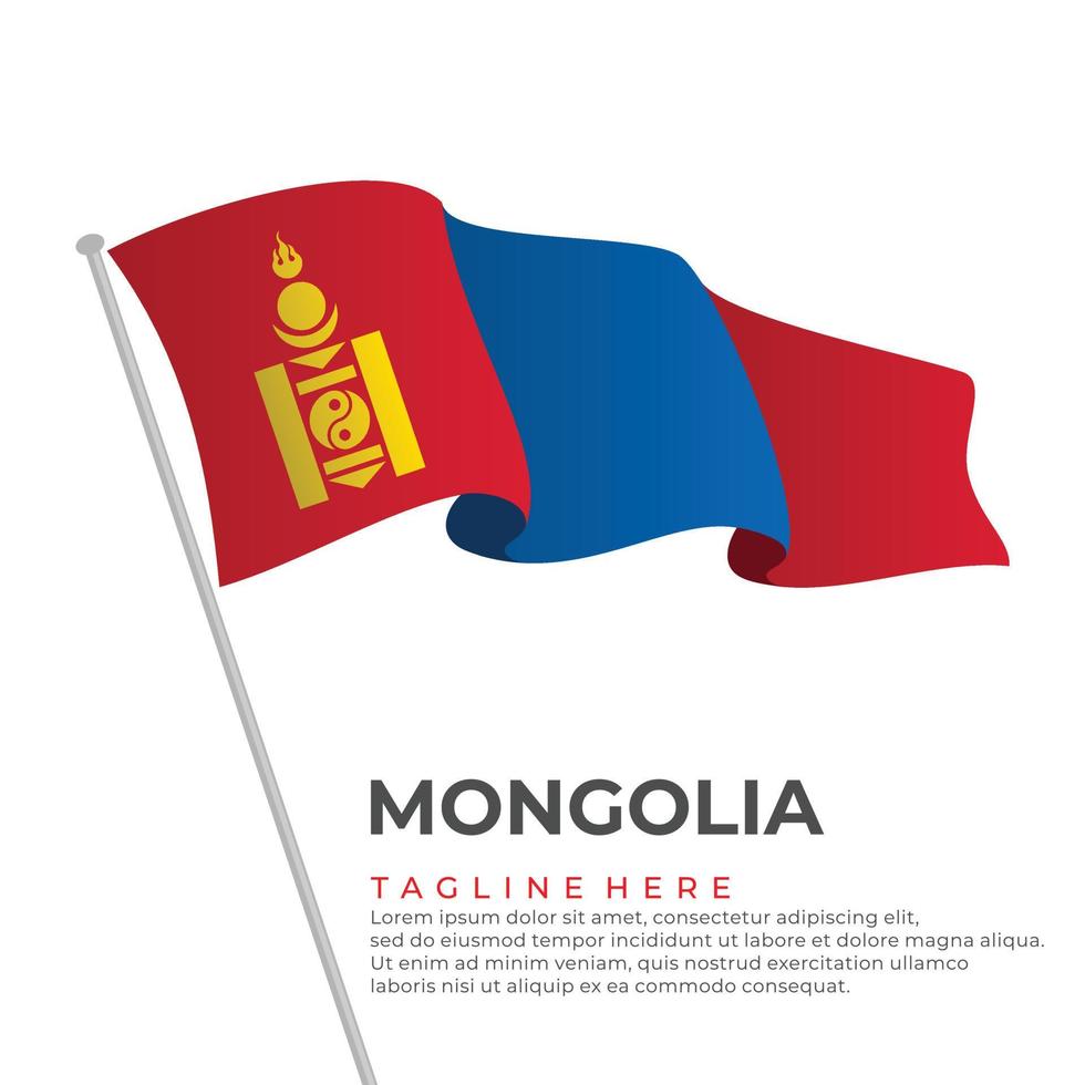 Template vector Mongolia flag modern design
