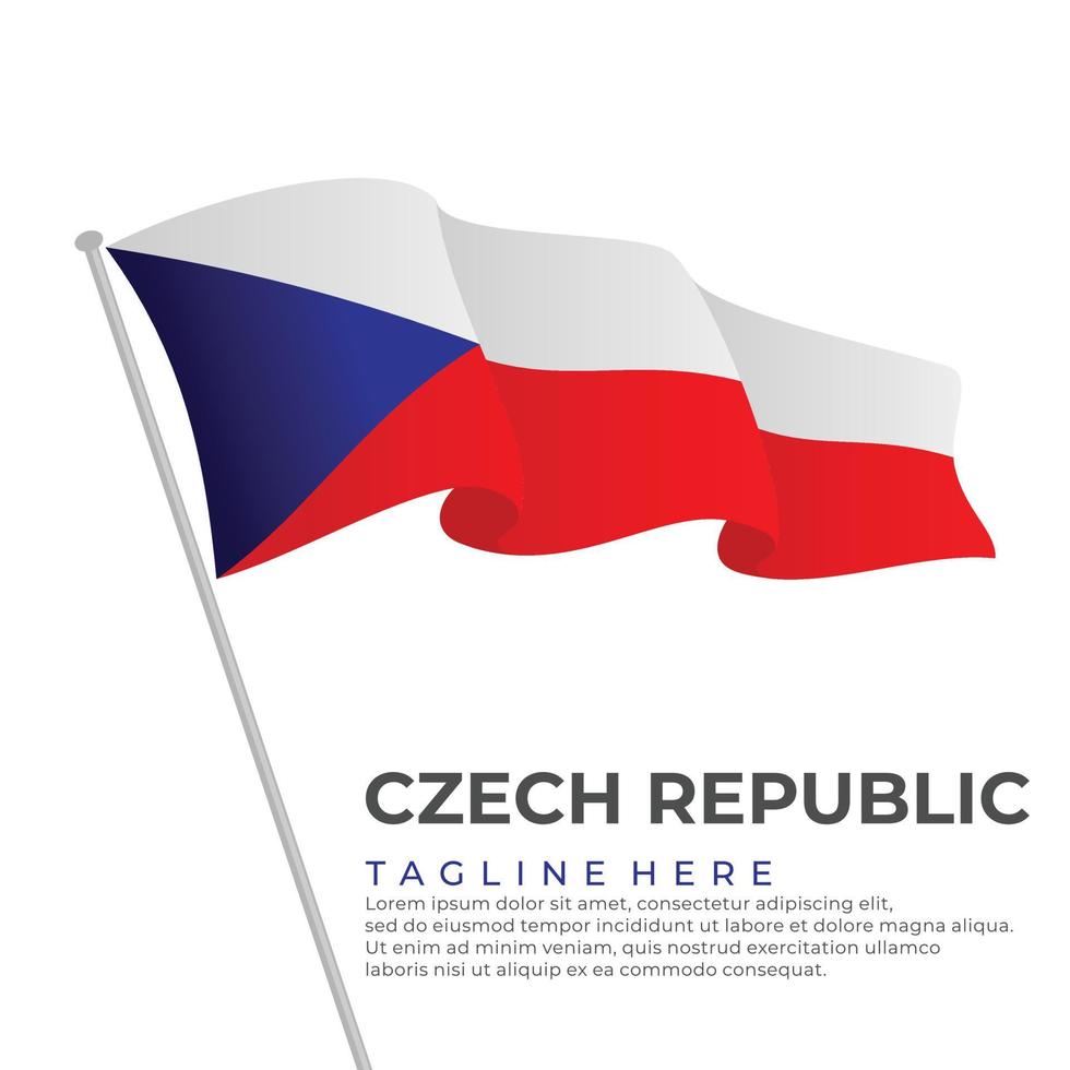 Template vector Czech Republic flag modern design