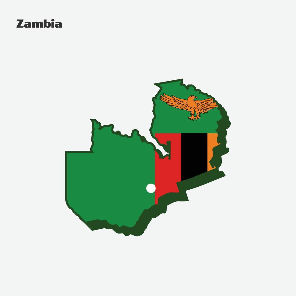 Zambia nación bandera mapa infografía vector