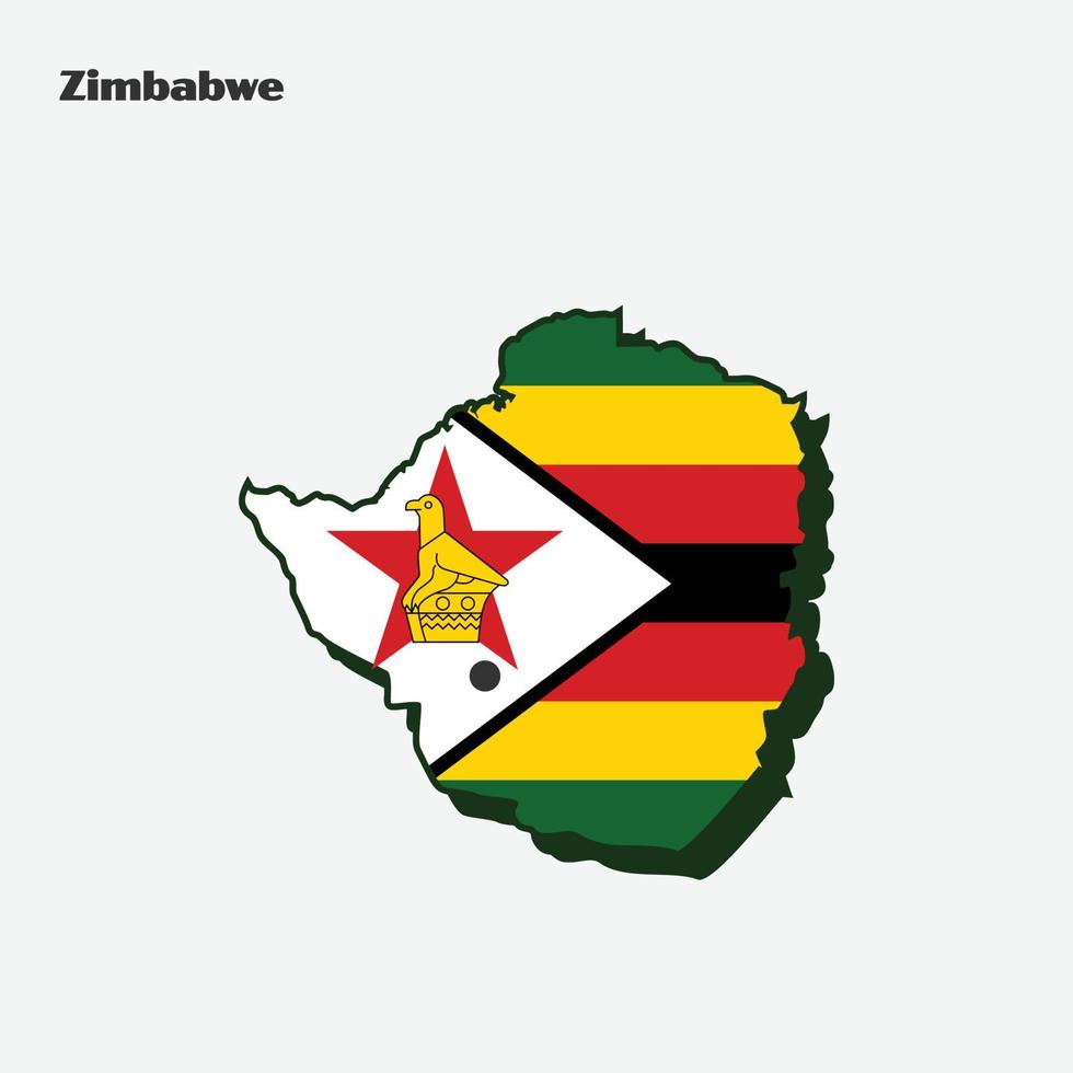 Zimbabue nación bandera mapa infografía vector