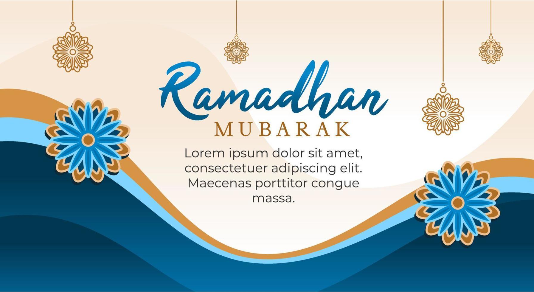 Islamic style ramadan and eid decorative banner vector