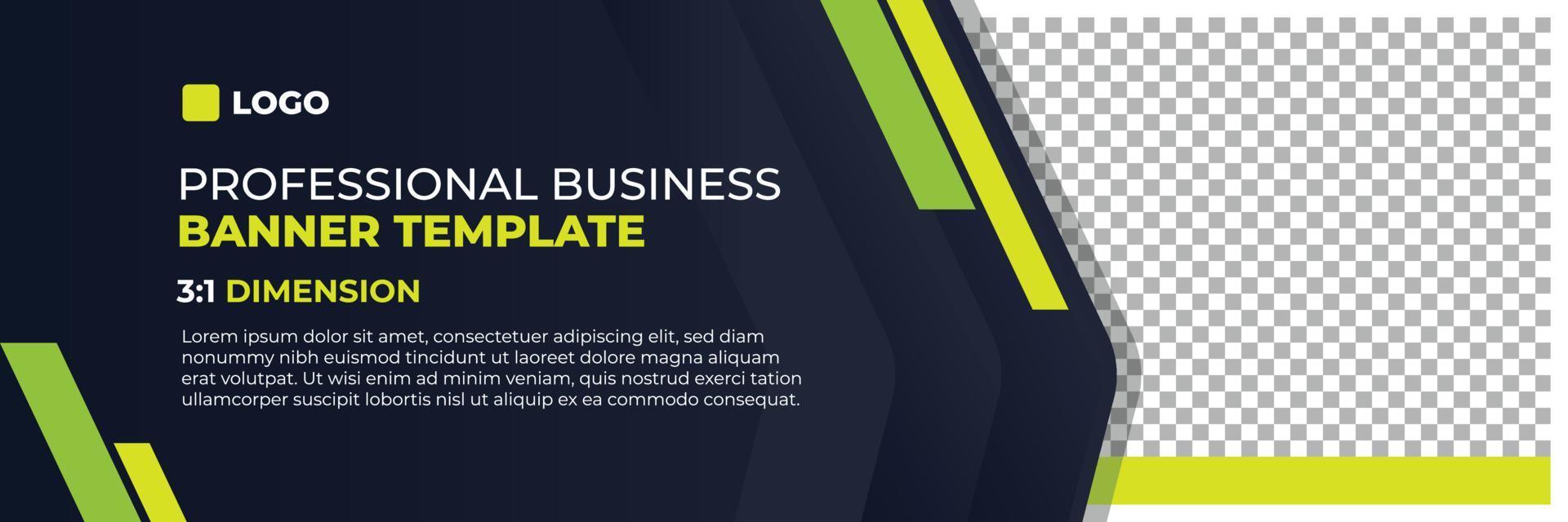 Professional modern banner vector, business company horizontal background template with layout text and empty space for image vector