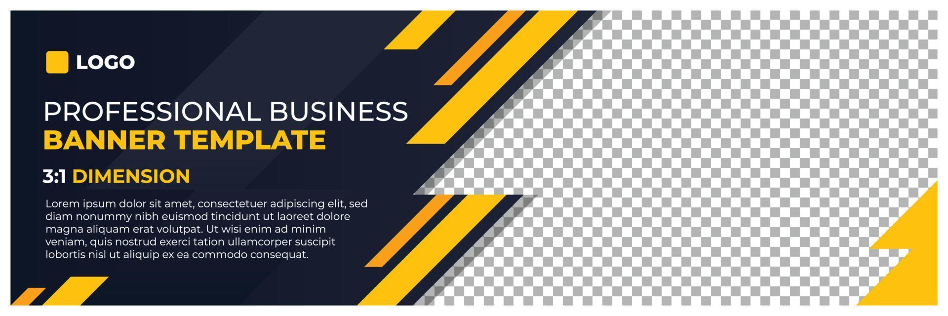Professional modern banner vector, business company horizontal background template with layout text and empty space for image vector