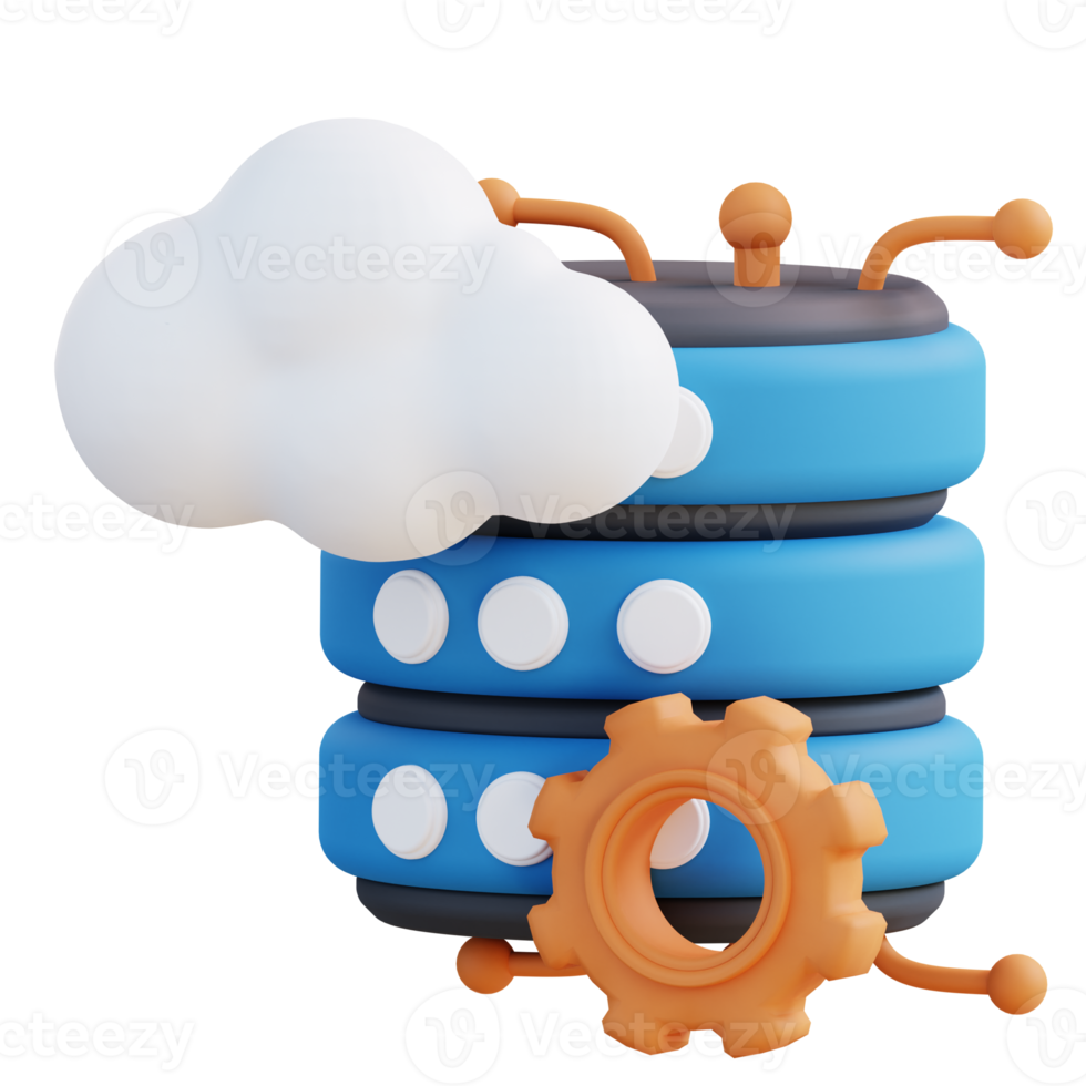 3D illustration of cloud setting storage png