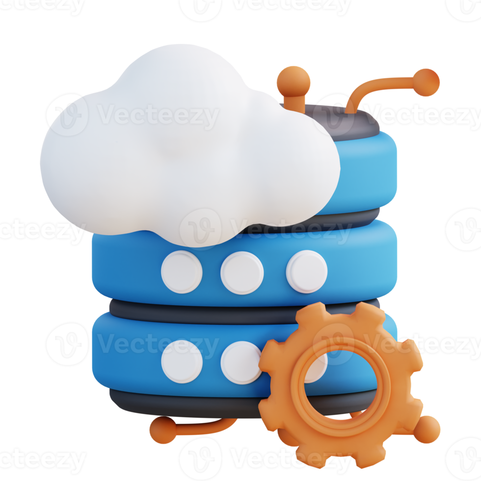 3D illustration of cloud setting storage png