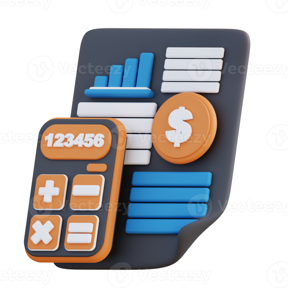 3D illustration of Financial data management png