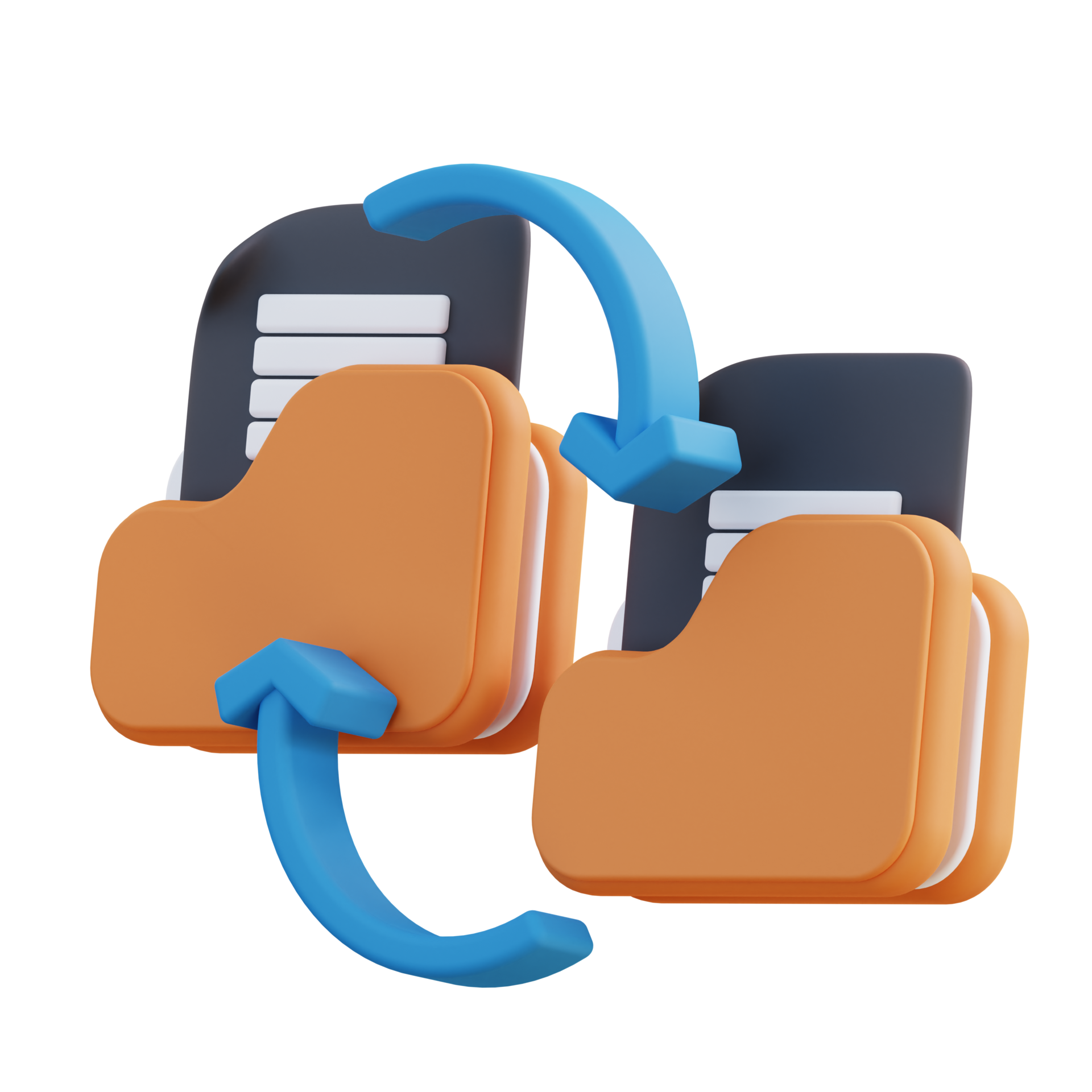 3D illustration of file exchange folder 21017648 PNG