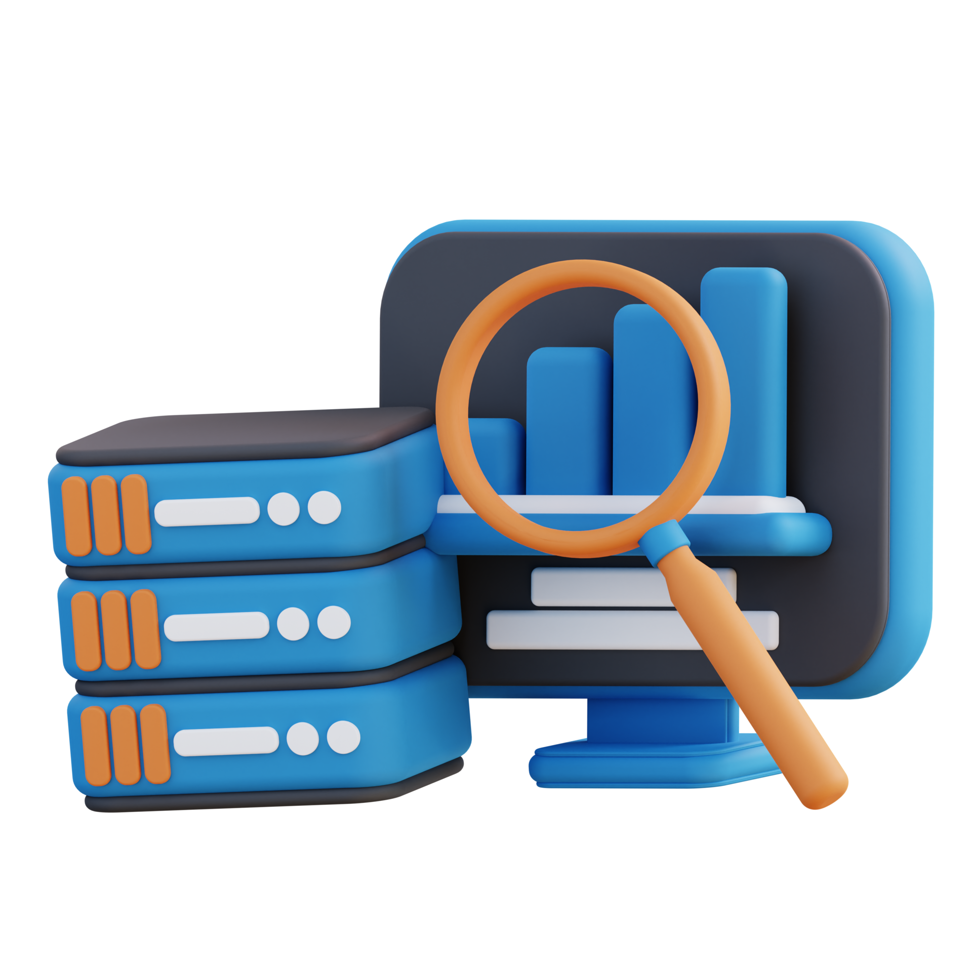 3D illustration of management file analysis 21017658 PNG