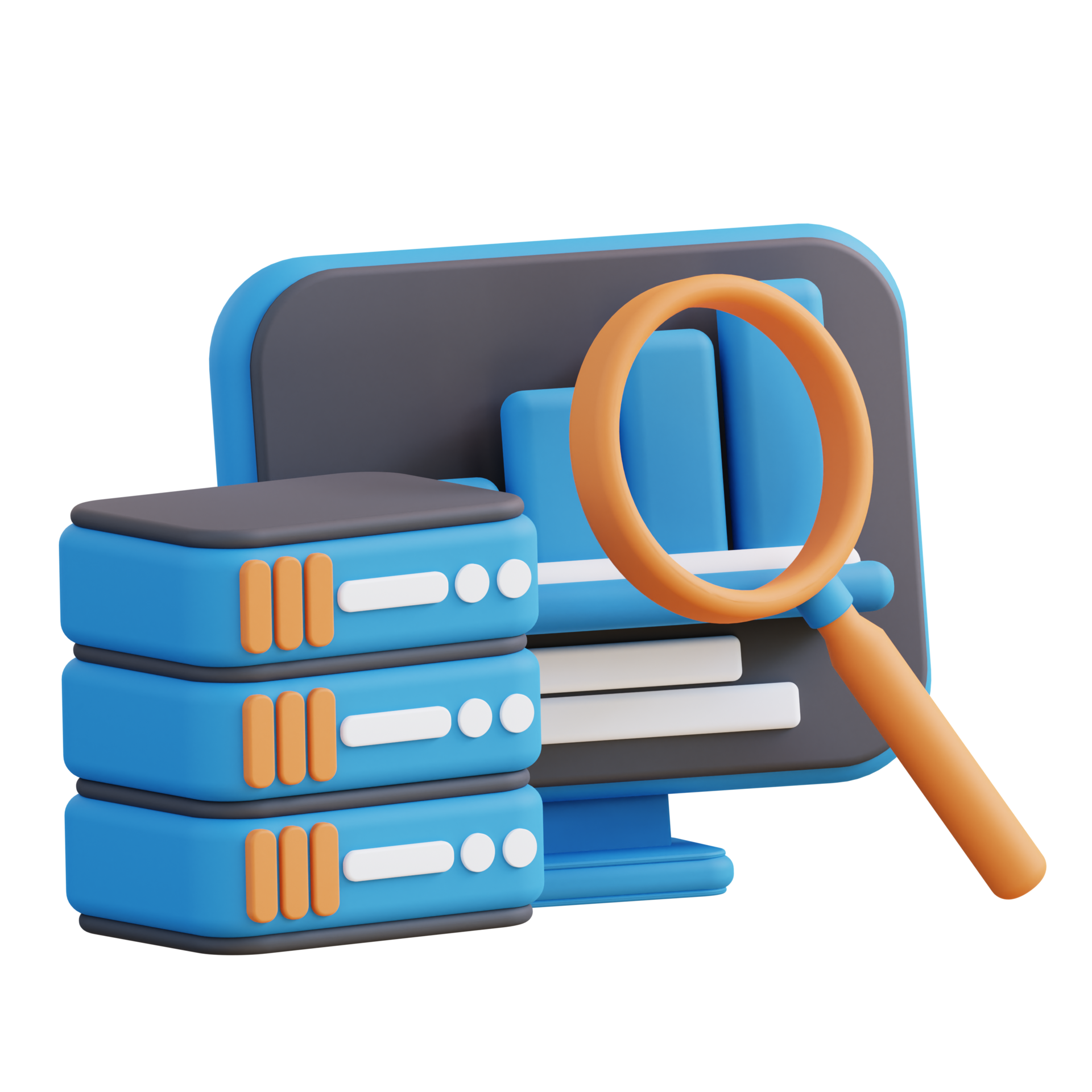 3D illustration of management file analysis 21017662 PNG