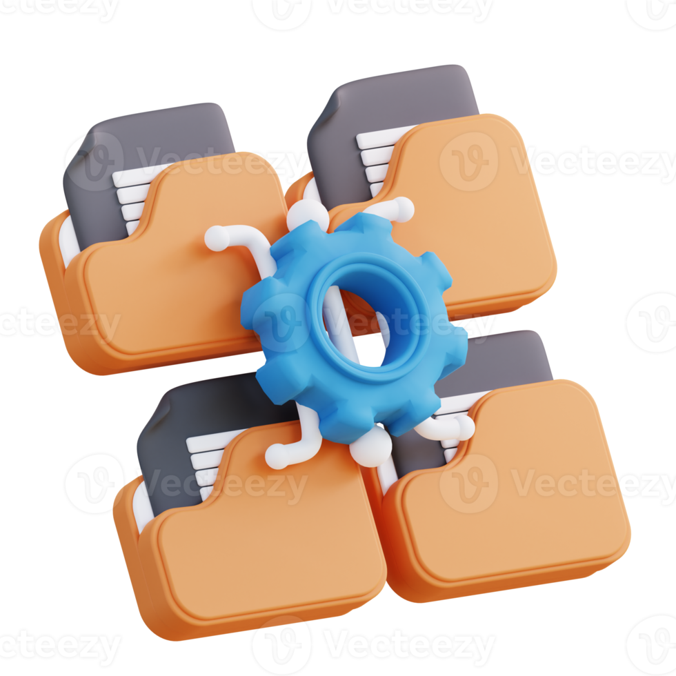3D illustration of share settings folder management png