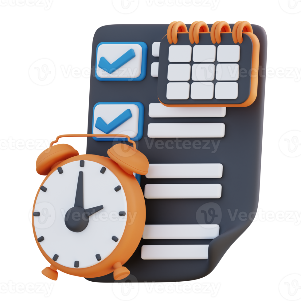 3D illustration of time calendar schedule management png