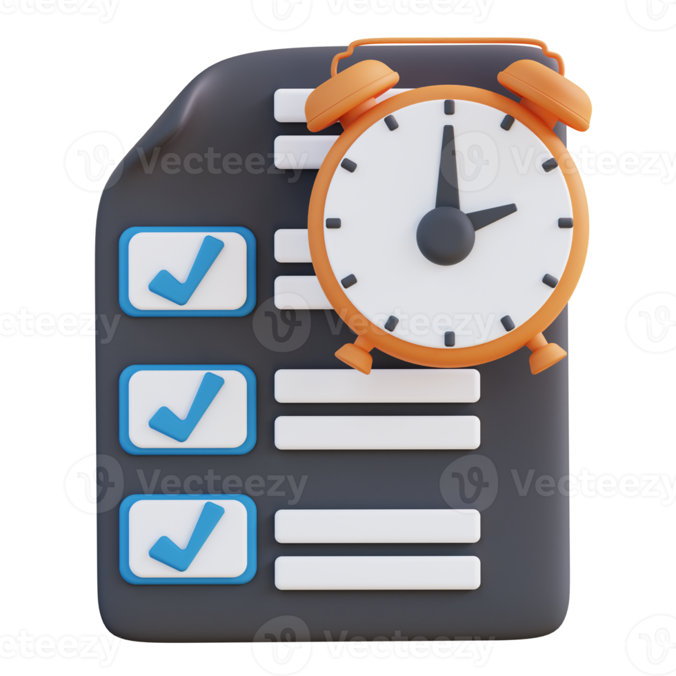 3D illustration of time schedule management png