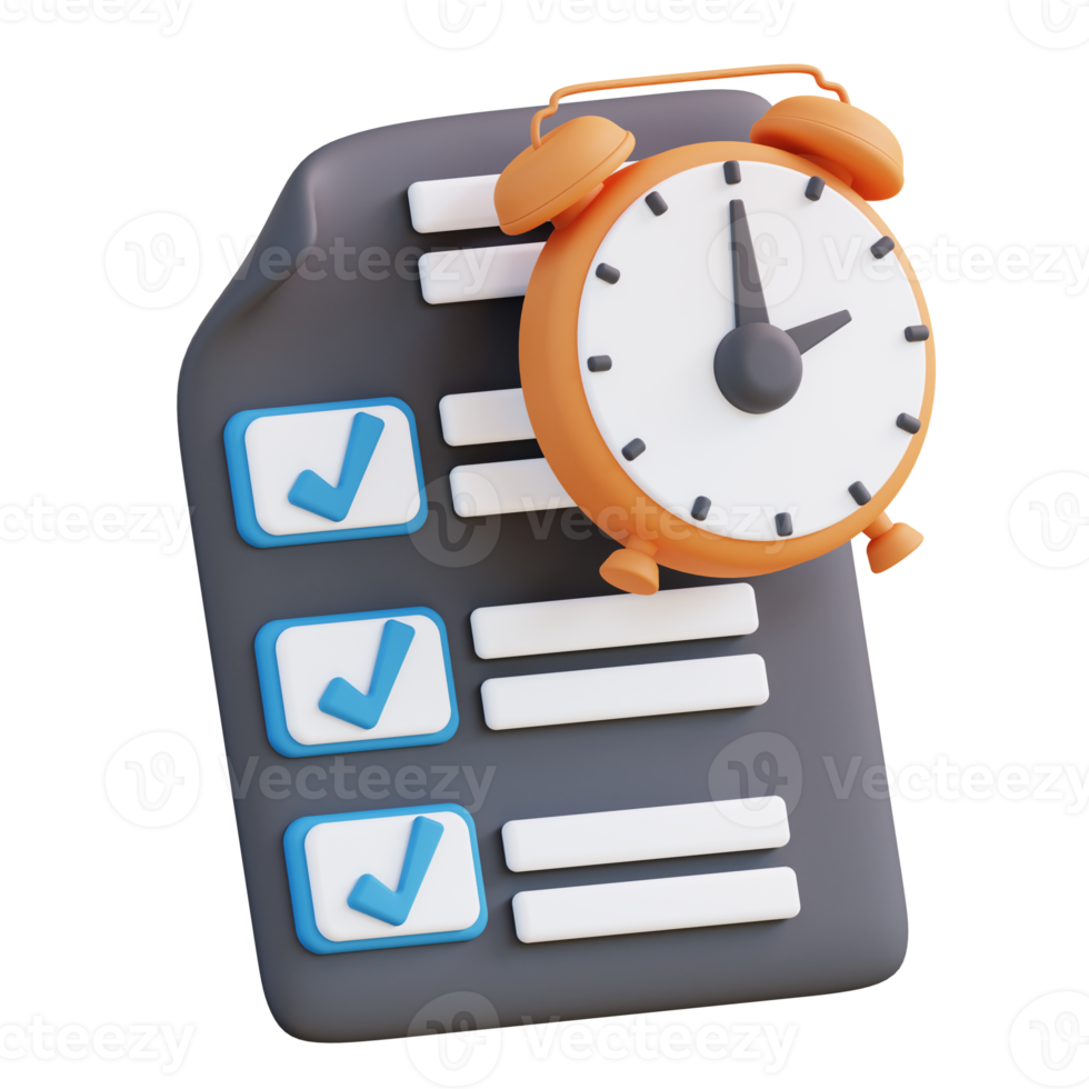 3D illustration of time schedule management png