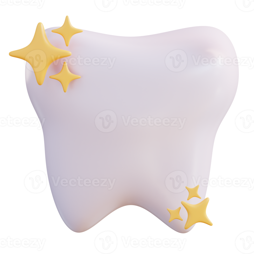 3d illustration nettoyer brillant les dents png