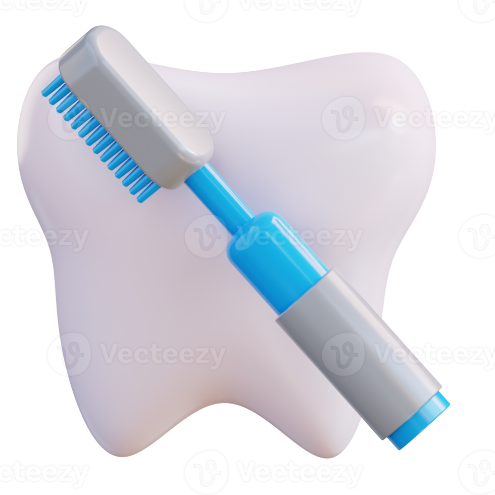 3d ilustración cepillado dientes png