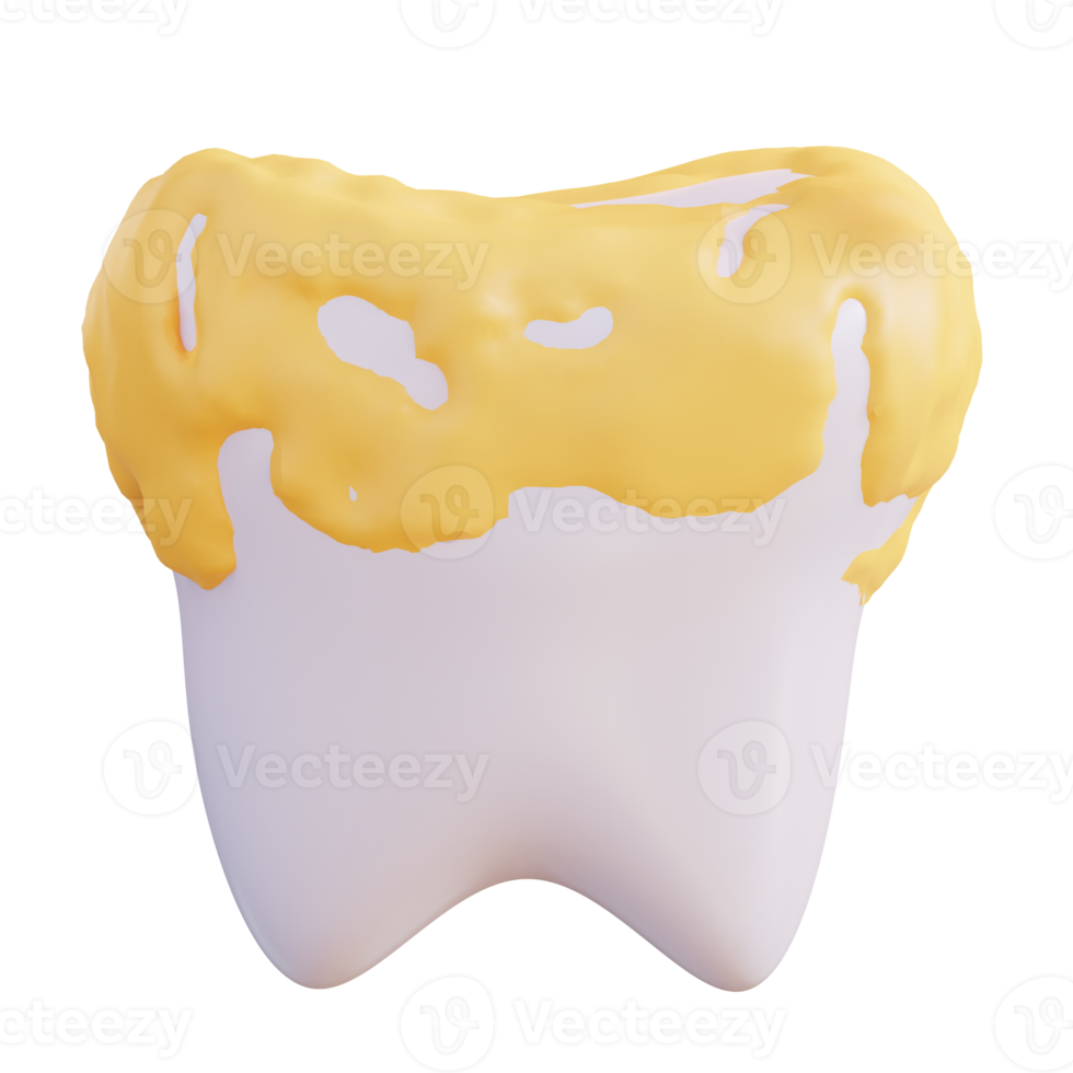 3d illustration of dirty teeth png
