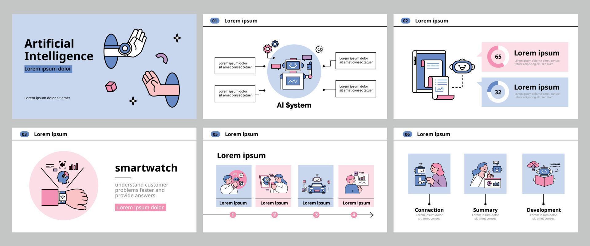 The Age of AI. Intelligence Meets Technology. Business concept illustration with people and icons. layout template. vector