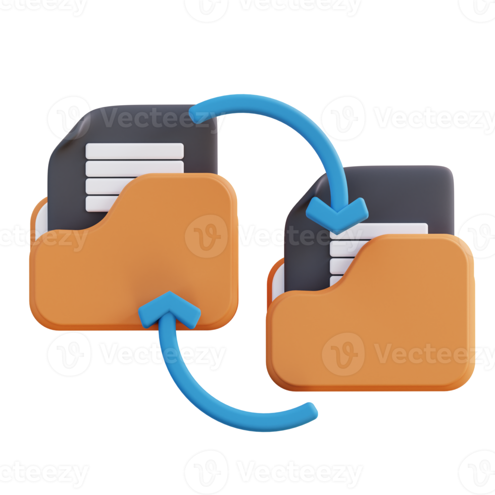 3D illustration of file exchange folder png