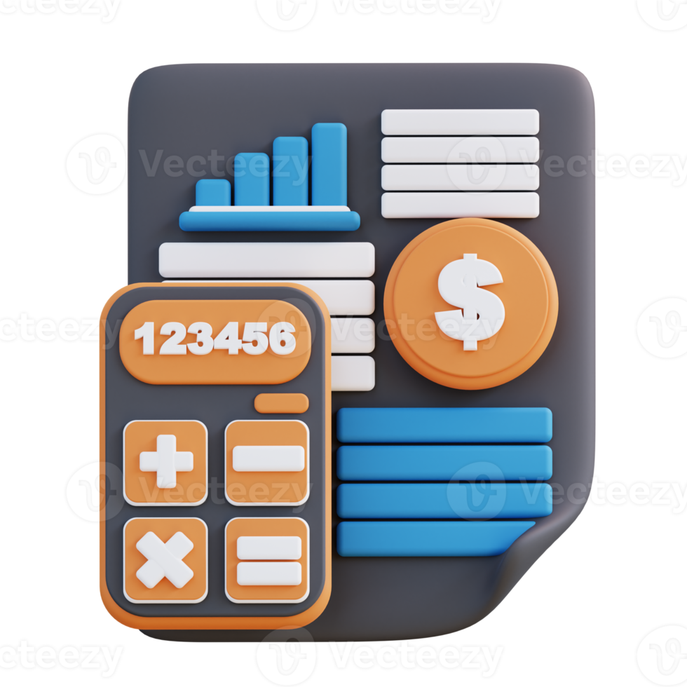 3D illustration of Financial data management png