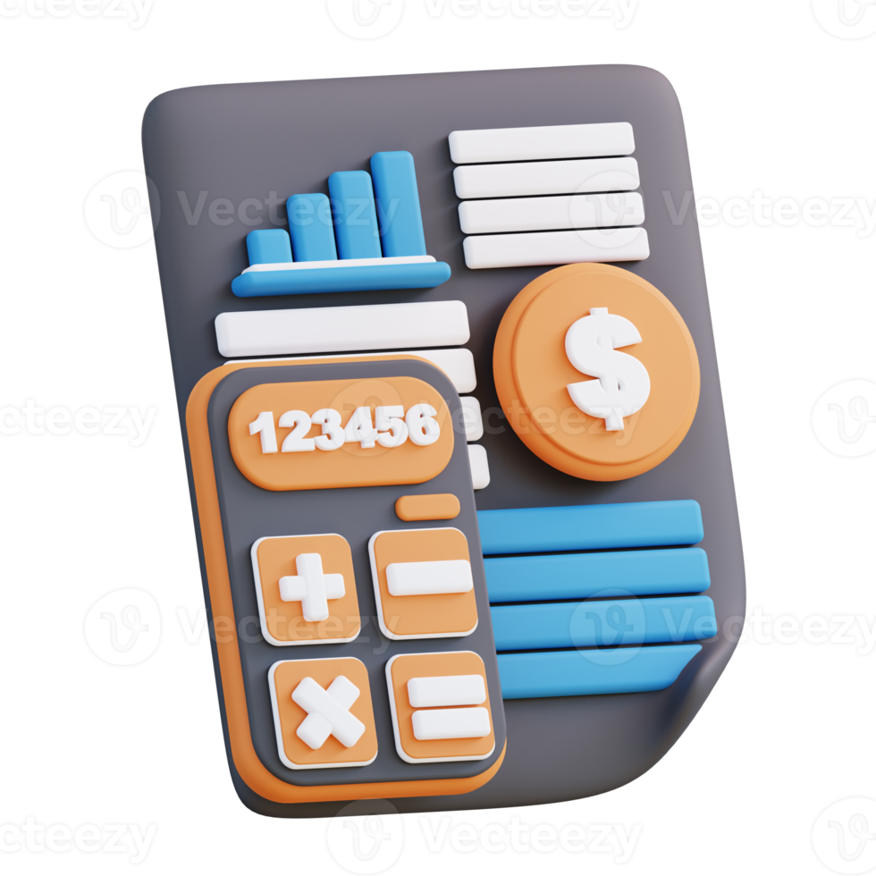 3D illustration of Financial data management png